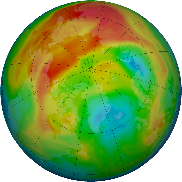 Arctic ozone map for 11 February 1983